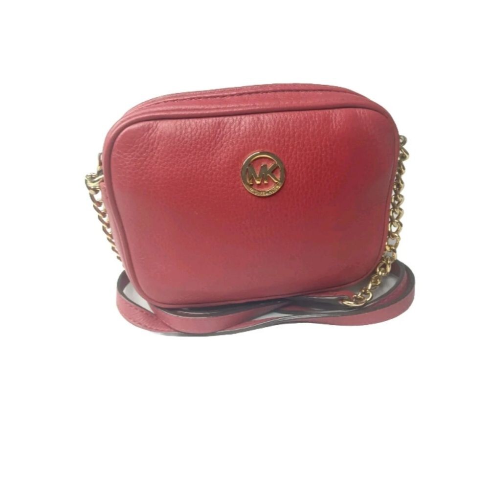Michael Kors Fulton Small Red Leather Crossbody Bag  35T5GFTC2L